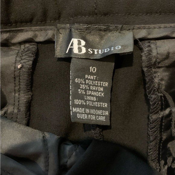 Women’s AB Studio Cropped Wide Legged Black Dress Pants Trousers Sz 10 NWT - Picture 7 of 9